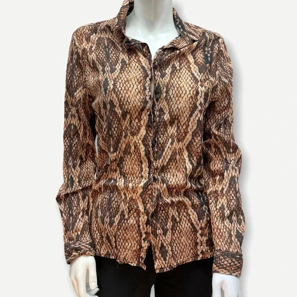 Asos‎ snake print button up blouse S